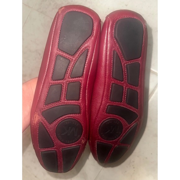Michael Kors Fulton Moc Burgundy Red Leather Ballet Flats Shoes Women's 7.5M - Picture 5 of 8